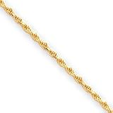 10k 2mm Diamond-Cut Rope Chain Necklace - 22 Inch