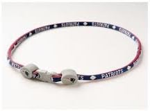 New England Patriots Single Rope Titanium Ionic Necklace