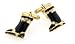Yellow gold plated and enamel firemans boot cufflinks with presentation box. Made in the U.S.A