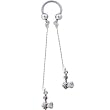 Gothic Axe Dangle Horse Shoe Circular Barbell
