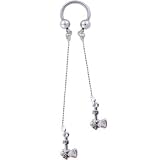 Gothic Axe Dangle Horse Shoe Circular Barbell