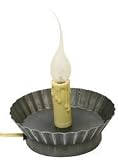 Primitive Electric Candle Lamp Pewter Look