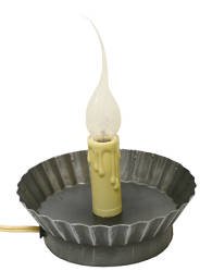 Primitive Electric Candle Lamp Pewter Look