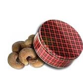 2 lb Extra Large Roasted Cashews Tin - Plaid by Catoctin Kettle Korn