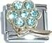 Clearly Charming March Aquamarine Color Large Daisy Birthstone Italian Charm