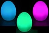 Three colour changing egg lamps