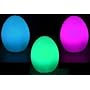 Three colour changing egg lamps