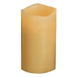 Everlasting Glow Flameless Wax Candle with Timer, Honey Color with Vanilla Scent, 6-Inch Tall by 3-Diameter