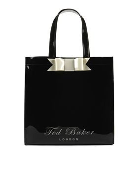 Ted Baker Large Black Vinyl Shopper Bow Ikon