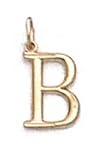 14k Initial B Pendant 11/16 Inch Long