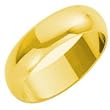 10mm D Shape Gents Wedding Band in 18ct Solid Yellow Gold