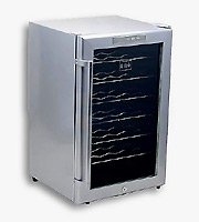Whynter WC28S SNO 28 Bottle Wine Cooler, Platinum with Lock