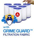 "Intex Type A Pool Filter Cartridge w/ Grime Guard 6-Pack (4.25"" x 8"")"