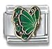 Clearly Charming May Emerald Gold Czech Crystal Butterfly Birthstone Butterfly Italian Charm Bracelet Link