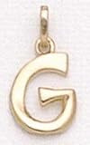 14kt Solid Yellow Gold Initial G Charm - LET150G