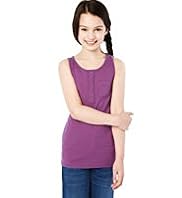 Pure Cotton Plain Vest Top with Stay New