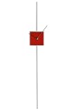 Premier Housewares Square Pendulum Wall Clock, Red