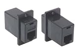 Modular Coupler, RJ11 (6x4), Straight, 50?, Black, Deluxe Panel