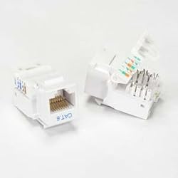 (Pack of 10) - Keystone Jack Tooless RJ-45 Cat-6 White (RJ45 Cat6 Tool Less)