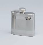 FLASK WITH STRIPES - 6 OUNCE STAINLESS STEEL FLASK WITH STRIPES