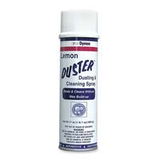 ITW Dymon Products - Lemon Dusting/Cleaning Spray, 17oz, Contains No Wax - Sold as 1 EA - Dusting and cleaning spray cleans and picks up dust, smears, smudges and fingerprints. No-wax formula means never any buildup. Use on wood, formica, cabinets, floors, equipment, paneling, leather and blinds. Dusting/cleaning spray offers a lemon scent.