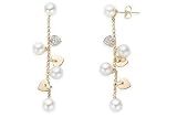 Cultured Freshwater Pearl and Diamond 14K Gold Dangle Earrings