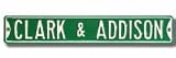 Steel Street Sign: CLARK & ADDISON