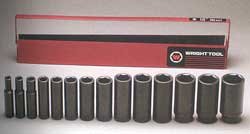 Wright Tool 407 14pc 1/2 Drive 6pt Impact Socket Set