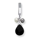 Jet Crystal FW Cult White Peacock Pearl T-Toy Belly Ring - JewelryWeb