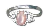 Solid Sterling Silver Pink Mother of Pearl Ring