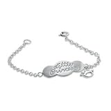 Child's Little Princess with Crown Bracelet in Sterling Silver - 5.5" SS BABY JEWELRY