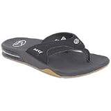 Reef Fanning - Men's ( sz. 09.0 Width - D, Black/Silver : Synthetic Nubuck )