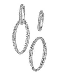 Clevereves 14K White Gold Pair 1 3 4 Ct Tw Diamond Earrings