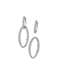 14K White Gold Pair 1 3/4 Ct Tw Diamond Earring
