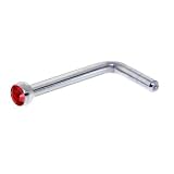 Ruby Red Gem MICRO Nose Ring L-Shaped
