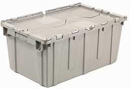 Distribution Container With Hinged Lid, 21-7/8x15-1/4x12-7/8, Gray - Lot of 6