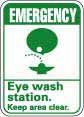 NMC EGA4RB 14x10 Rigid Plastic Emergency Eye Wash Sign