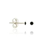 Sterling Silver Black Rhinestone 2mm Small Mini Kid Junior Stud Earrings