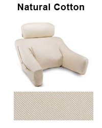 Bedlounge Hypoallegenic (Regurlar Size, 100% Cotton Cover, Natural Color): The Ultimate Back Wedge, Bed Rest, Back Support, Comfort Reading Pillow
