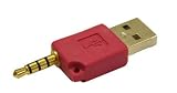 USB Charger / Sync / Data Transfer for 2G Apple iPod Shuffle 1GB / 2GB (Red)