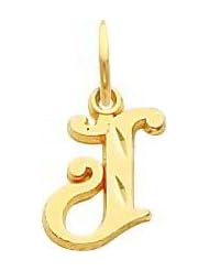 14K Gold Initial J Charm Jewelry FindingKing