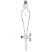 Chemglass CG-1747-02 Glass Squibb Style Separatory Funnel, with 2mm PTFE Stopcock, 60mL Capacity