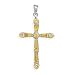 Baguette/Round Yellow Crystal Cross Pendant