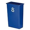 Rubbermaid(R) Slim Jim(R) "We Recycle" Container, 23 Gallons, 30in.H x 20in.W x 11in.D, Blue