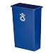 Rubbermaid(R) Slim Jim(R) "We Recycle" Container, 23 Gallons, 30in.H x 20in.W x 11in.D, Blue