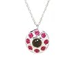 Sterling Silver Natural Cabochon Emerald & Pink Sapphire Pendant Necklace Ct.tw 1.50
