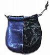 Gallant Hand: Velvet Gamer Dice Bag - Black & Blue (5"x7") - Holds Approximately 90-100 Dice