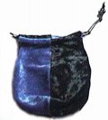 Gallant Hand: Velvet Gamer Dice Bag - Black & Blue (5"x7") - Holds Approximately 90-100 Dice