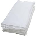 12 X WHITE 100% COTTON MUSLIN SQUARES