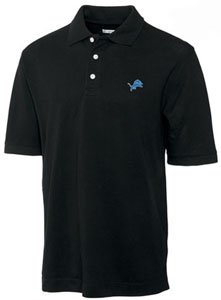 Cutter & Buck Detroit Lions Black Ace Polo Large